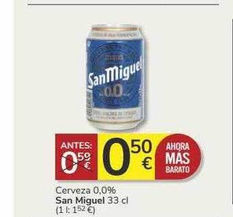 Supermercados Charter Cerveza 0.0% San Miguel oferta