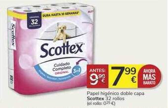 Supermercados Charter Papel Higiénico Doble Capa Scottex oferta