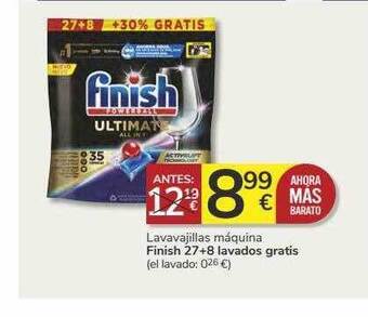 Supermercados Charter Lavavajillas Máquina Finish 27+8 Lavados Gratis oferta