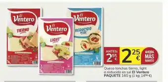Supermercados Charter Queso Lonchas Tierno Light O Reducido En Sal El Ventero oferta