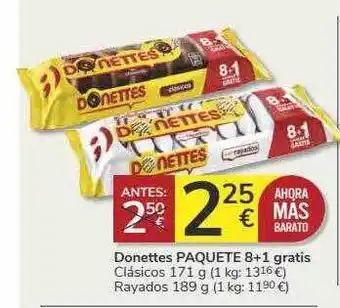 Supermercados Charter Donettes Paquete 8+1 Gratis oferta