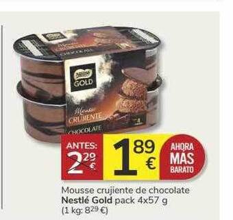 Supermercados Charter Mousse Crujiente De Chocolate Nestlé Gold oferta