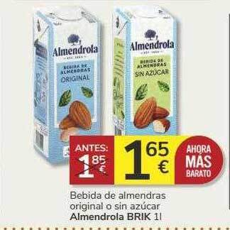 Supermercados Charter Bebida De Almendras Original O Sin Azúcar Almendrola oferta