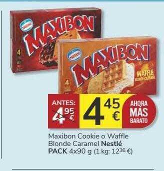 Supermercados Charter Maxibon Cookie O Waffle Blonde Caramel Nestlé oferta