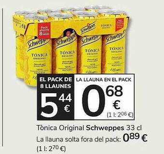 Consum Tònica Original Schweppes oferta
