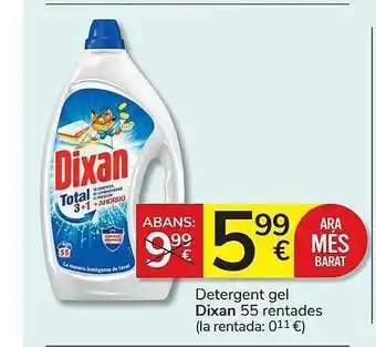 Consum Detergent Gel Dixan 55 Rentades oferta