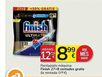 Consum Rentaplats Màquina Finish 27+8 Rentades Gratis oferta