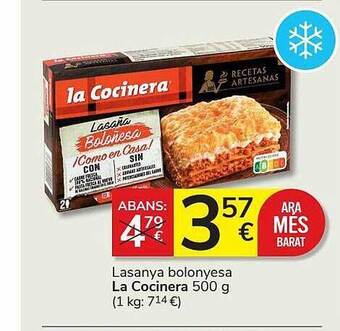 Consum Lasanya Bolonyesa La Cocinera oferta