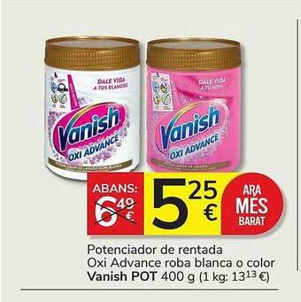Consum Potenciador De Rentada Oxi Advance Roba Blanca O Color Vanish Pot oferta