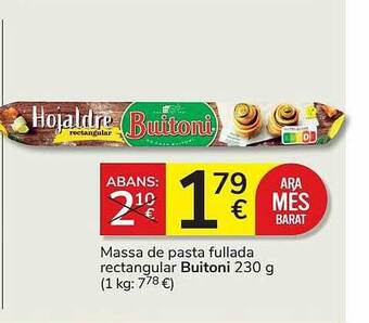 Consum Massa De Pasta Fullada Rectangular Buitoni oferta