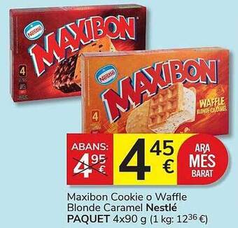 Consum Maxibon Cookie O Waffle Blonde Caramel Nestlé Paquet oferta