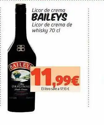 Maskom Supermercados Licor De Crema Baileys Licor De Crema De Whisky oferta