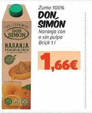 Maskom Supermercados Zumo 100% Don Simón Naranja Con O Sin Pulpa oferta