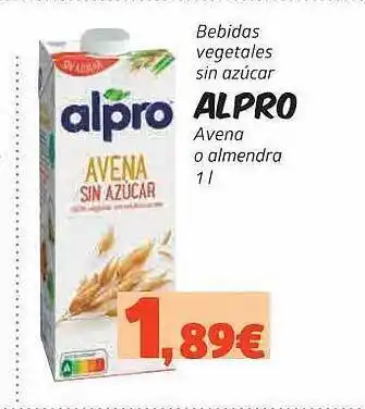 Maskom Supermercados Bebidas Vegetales Sin Azucar Alpro Avena O Almendra oferta