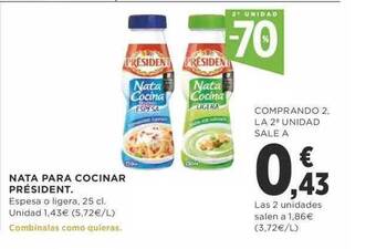 Supercor Nata Para Cocinar Président oferta