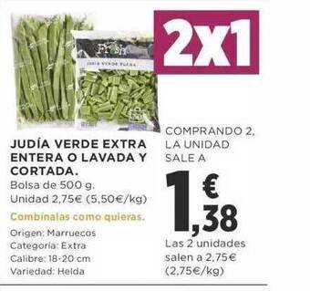 Supercor Judía Verde Extra Entera O Lavada Y Cortada oferta