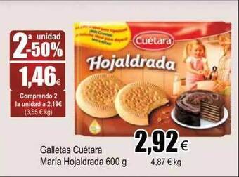 FROIZ 2a Unidad -50% Galletas Cuétara Maria Hojaldrada oferta