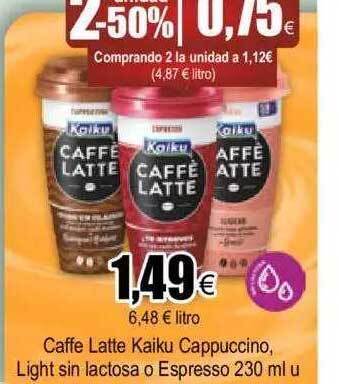 FROIZ Caffe Latte Kaiku Cappuccino Light Sin Lactosa O Espresso oferta