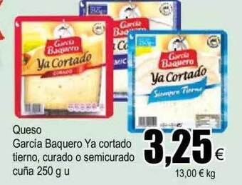 FROIZ Queso Garcia Baquero Ya Cortado Tierno Curado O Semicurado oferta