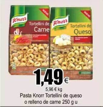 FROIZ Pasta Knorr Tortellini De Queso O Relleno De Carne oferta