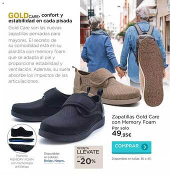 Zapatillas Gold Care Con Memory Foam