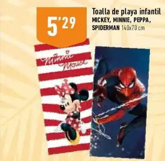 Supermercados Deza Toalla De Playa Infantil Mickey Minnie Peppa Spiderman oferta