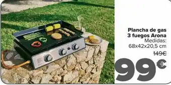 Carrefour Plancha De Gas 3 Fuegos Arona oferta
