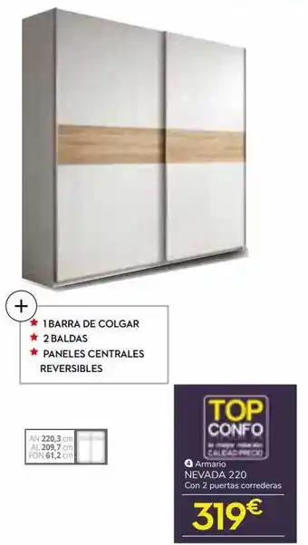 Conforama Armario Nevada 220 Top Confo oferta
