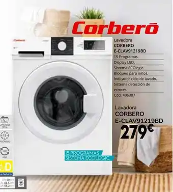 Conforama Lavadora Corbero E-clav91219bd oferta