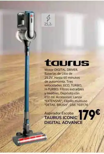 Conforama Aspirador Escoba Taurus Iconic Digittal Advance oferta