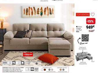 Conforama Chaise Longue Con Pouf Mia oferta