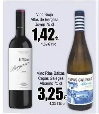FROIZ Vino Rioja Altos De Bergasa Joven Vino Rías Baixas Cepas Galegas Albariño oferta