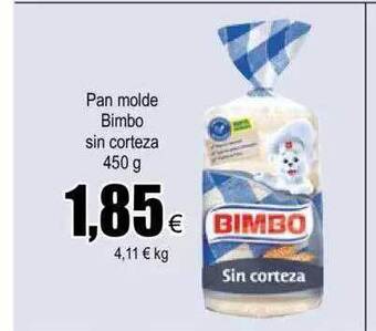 FROIZ Pan Molde Bimbo Sin Corteza oferta