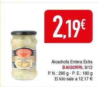 Masymas Alcachofa Entera Extra Baigorri oferta