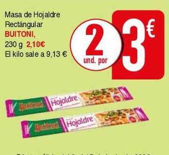 Masymas Masa De Hojaldre Rectángular Buitoni oferta