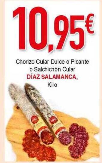 Masymas Chorizo Cular Dulce O Picante O Salchichón Cular Diaz Salamanca Kilo oferta