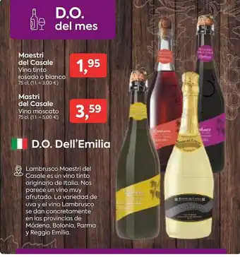 Suma Supermercados Maestri Del Casale Vino Tinto Rosado O Blanco Mastri Del Casale Vino Moscato oferta