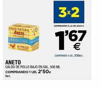 BM Supermercados Aneto Caldo De Pollo Bajo En Sal oferta