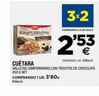 BM Supermercados Cuétara Galletas Campurrianas Con Trocitos De Chocolate oferta