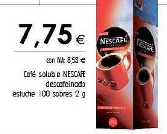 Cash Ifa Café Soluble Nescafe Descafeinado Estuche 100 Sobres oferta
