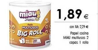 Cash Ifa Papel Cocina Miau Multiusos 2 Capas oferta