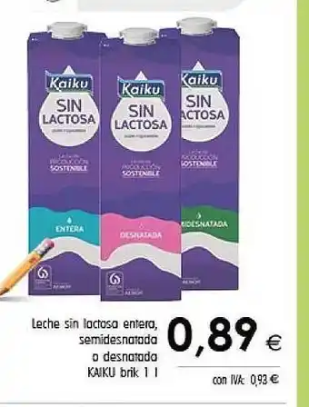 Cash Ifa Leche Sin Lactosa Entera Semidesnatada O Desnatada Kaiku oferta