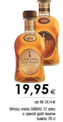 Cash Ifa Whisky Malta Cardhu 12 Años O Special Gold Reserve oferta