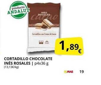 Supermercados MAS Cortadillo Chocolate Inés Rosales oferta
