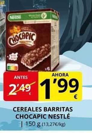 Supermercados MAS Cereales Barritas Chocapic Nestlé oferta