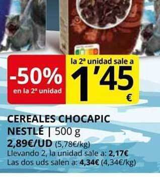 Supermercados MAS -50% En La 2a Unidad Cereales Chocapic Nestlé oferta