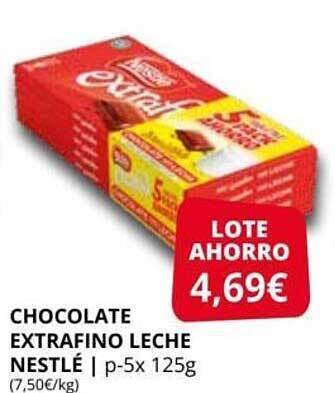 Supermercados MAS Chocolate Extrafino Leche Nestlé oferta