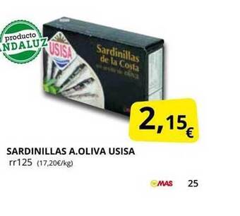Supermercados MAS Sardinillas A Oliva Usisa oferta