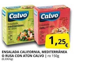 Supermercados MAS Ensalada California Mediterránea O Rusa Con Atún Calvo oferta