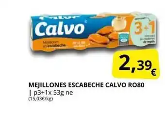 Supermercados MAS Mejillones Escabeche Calvo Ro80 oferta